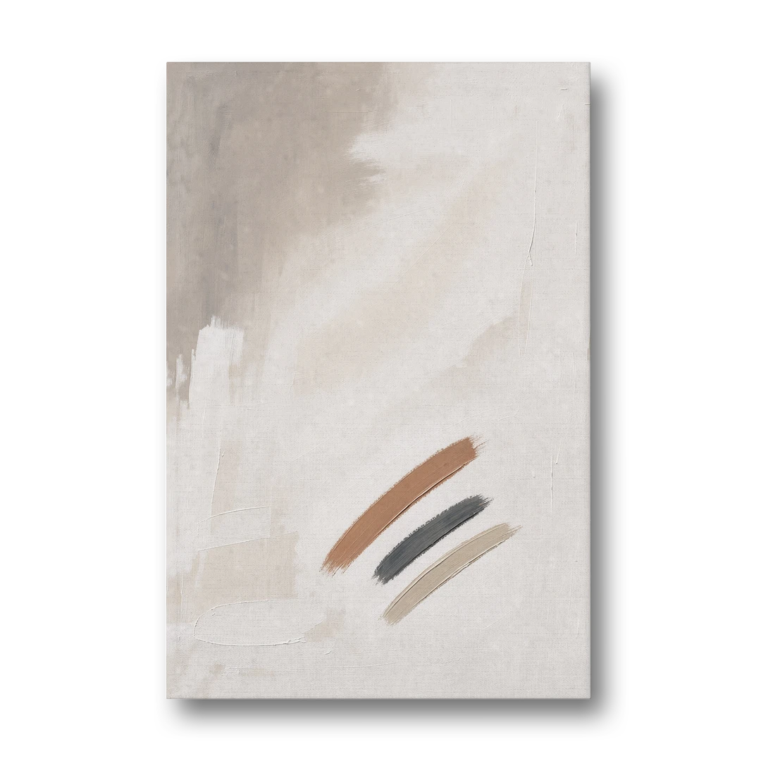 Brushstroke Wall Art Trio on Chalk White - Canvas Wall Art - Front
