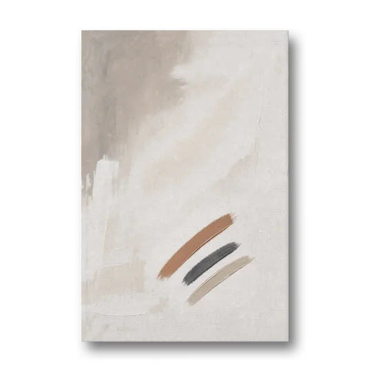 Brushstroke Wall Art Trio on Chalk White - Canvas Wall Art - Front