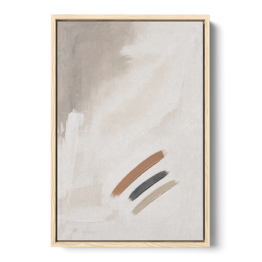 Brushstroke Wall Art Trio on Chalk White - Oak Framed Canvas Wall Art - Front