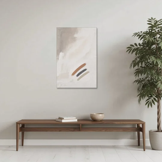 Brushstroke Wall Art Trio on Chalk White - Canvas Wall Art - Coffee Table - 24x36