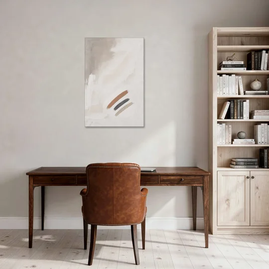 Brushstroke Wall Art Trio on Chalk White - Canvas Wall Art - Office - 24x36