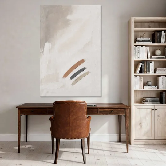 Brushstroke Wall Art Trio on Chalk White - Canvas Wall Art - Office - 40x60
