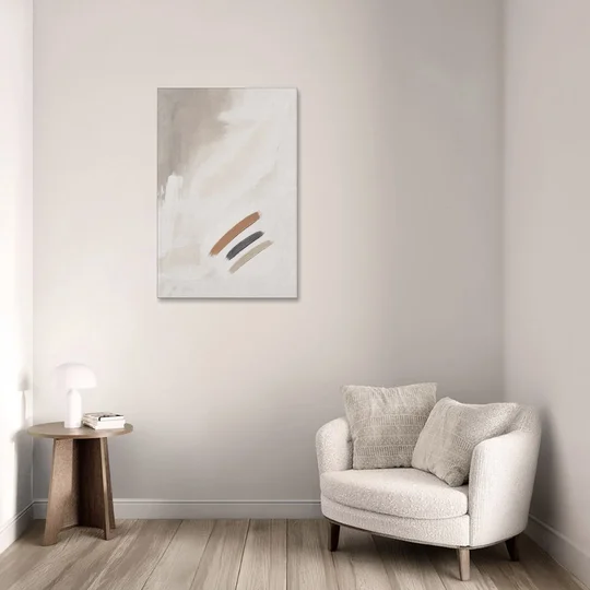 Brushstroke Wall Art Trio on Chalk White - Canvas Wall Art - Sofa - 24x36