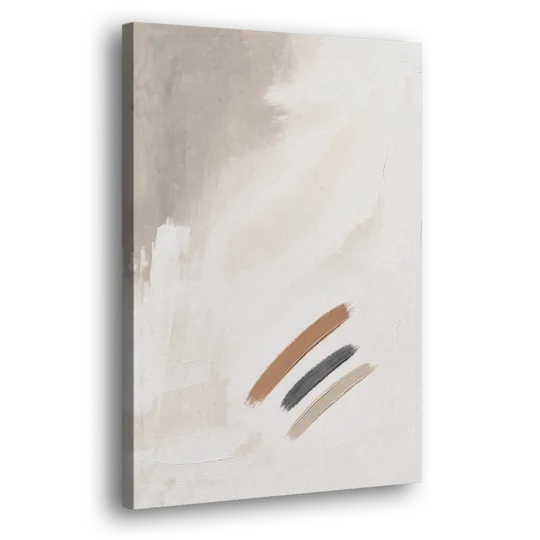 Brushstroke Wall Art Trio on Chalk White - Canvas Wall Art - Side