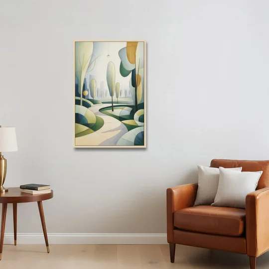 Brussels Park Tranquility - Oak Framed Canvas Wall Art - Sofa - 24x36