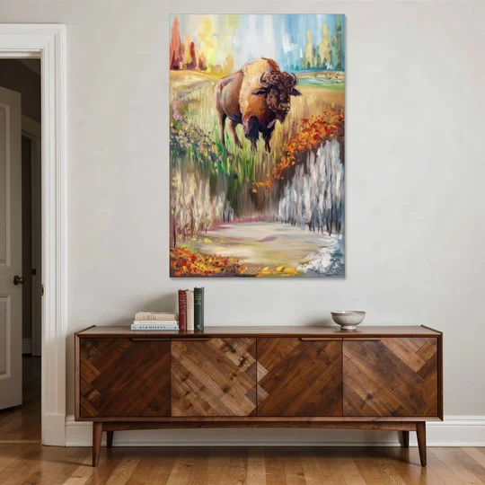 Buffalo All Seasons Beauty - Canvas Wall Art - Coffee Table - 40x60
