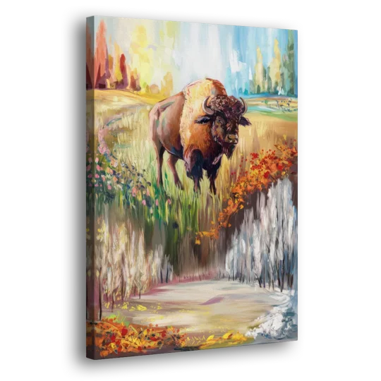Buffalo All Seasons Beauty - Canvas Wall Art - Side
