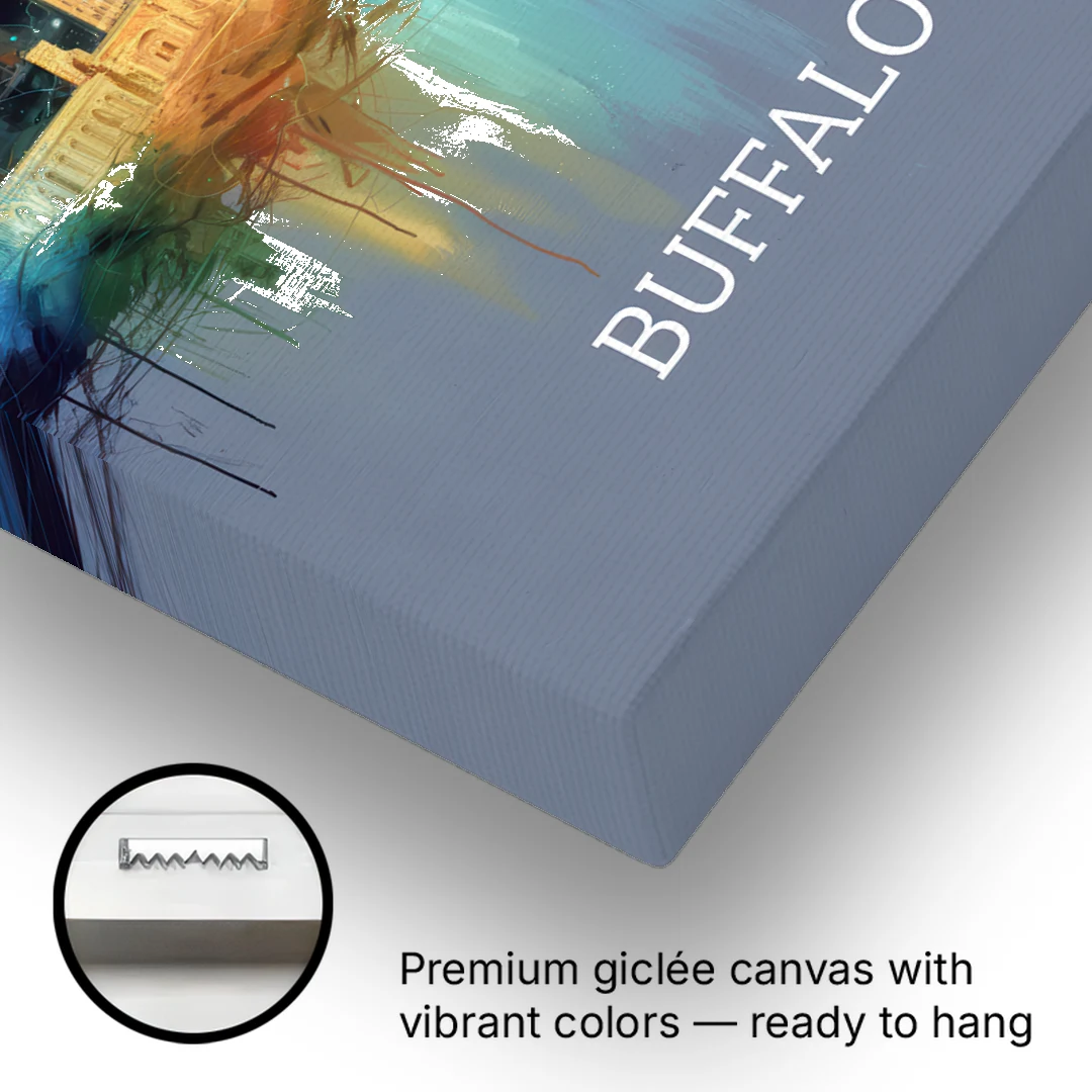 Buffalo Architectural Charm - Canvas Wall Art - Gallery Wrap Corner