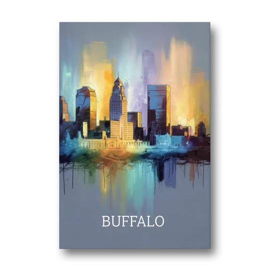 Buffalo Architectural Charm - Canvas Wall Art - Front