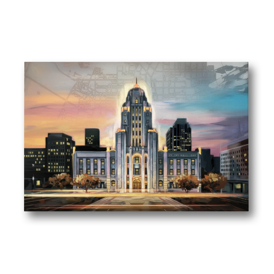 Buffalo City Hall Iconic View - Canvas Wall Art - Front