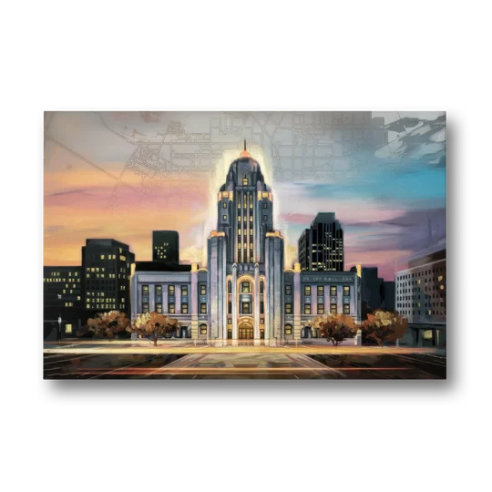 Buffalo City Hall Iconic View - Canvas Wall Art - Front