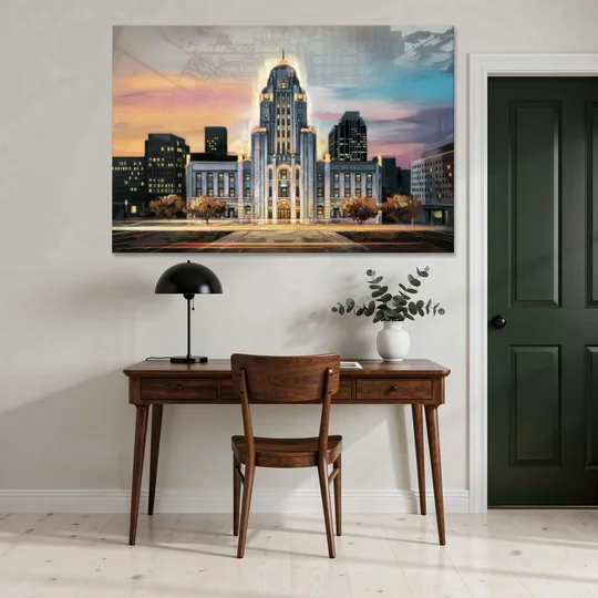 Buffalo City Hall Iconic View - Canvas Wall Art - Office - 60x40