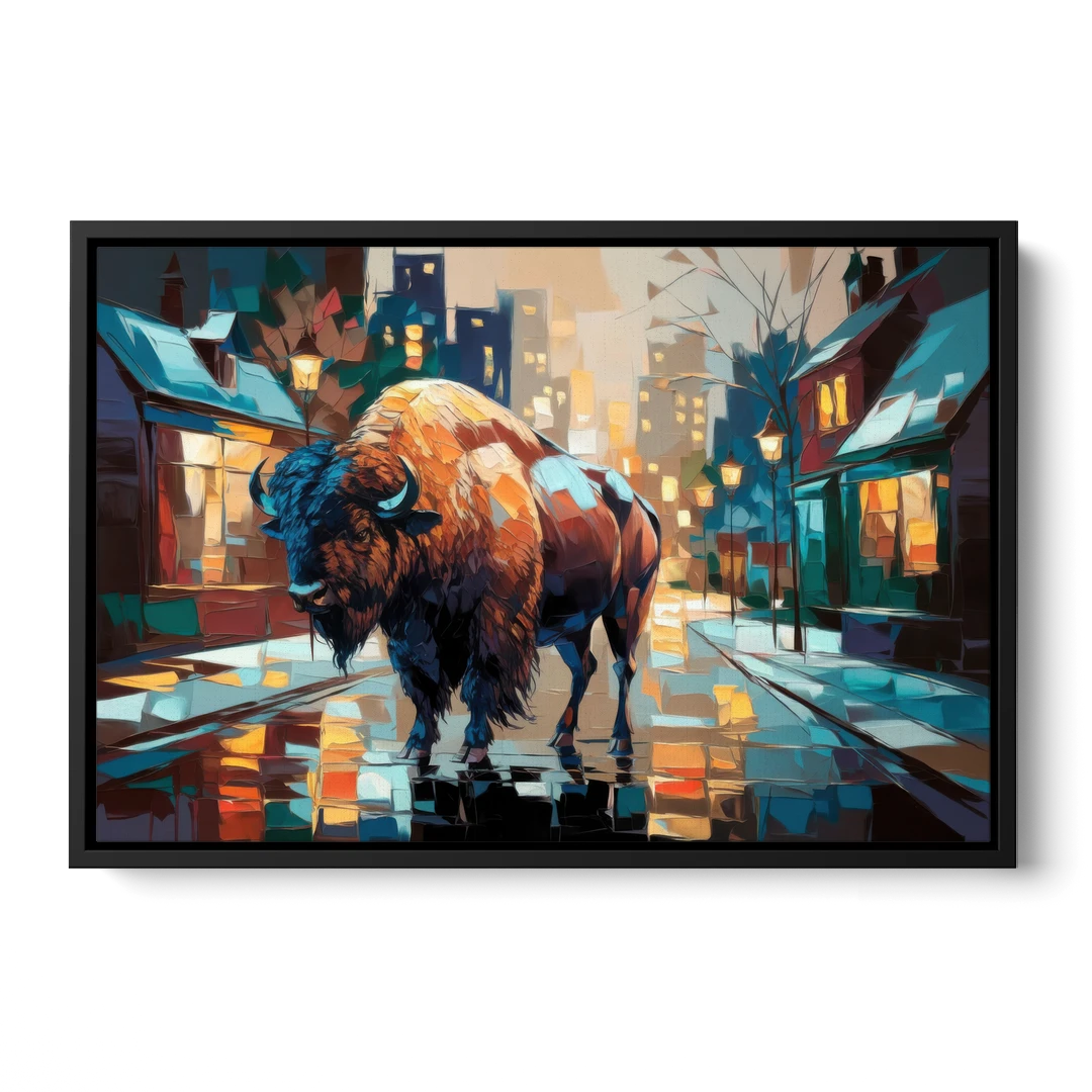 Buffalo Elmwood Village Vibes - Black Framed Canvas Wall Art - Front