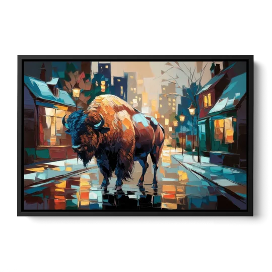 Buffalo Elmwood Village Vibes - Black Framed Canvas Wall Art - Front