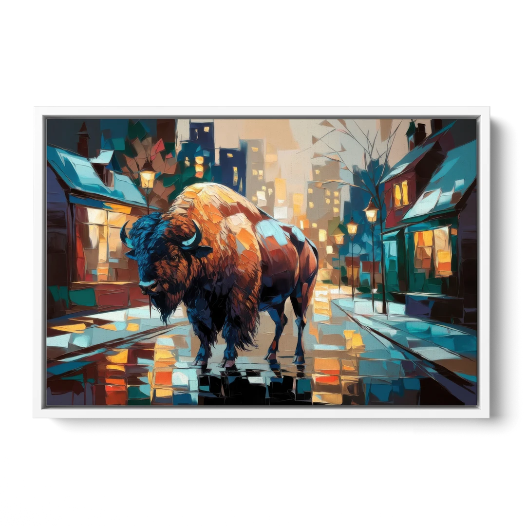 Buffalo Elmwood Village Vibes - White Framed Canvas Wall Art - Front