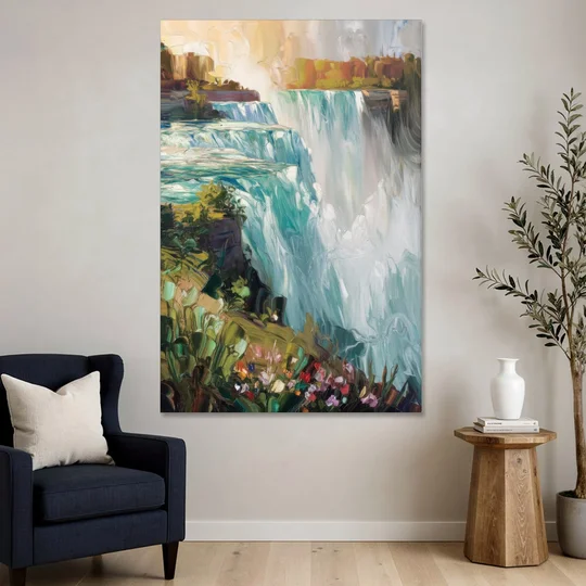 Buffalo Niagara Falls View - Canvas Wall Art - Sofa - 40x60