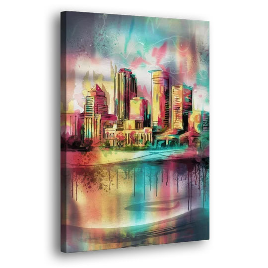 Buffalo Skyline and River - Canvas Wall Art - Side