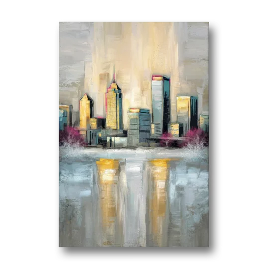 Buffalo Skyline in Winter - Canvas Wall Art - Front