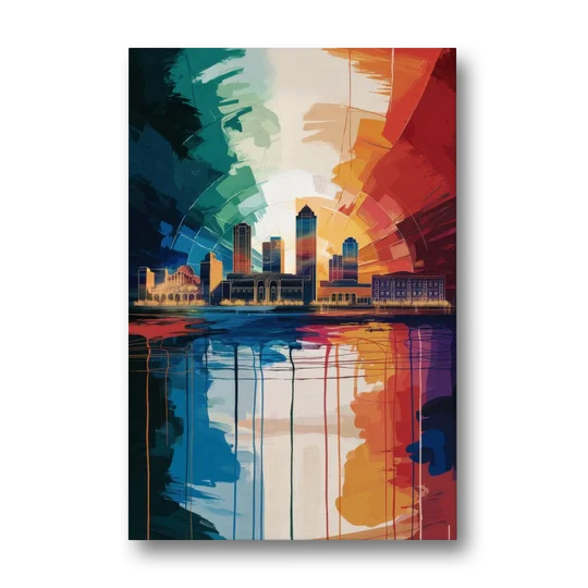 Buffalo Skyline Panorama - Canvas Wall Art - Front