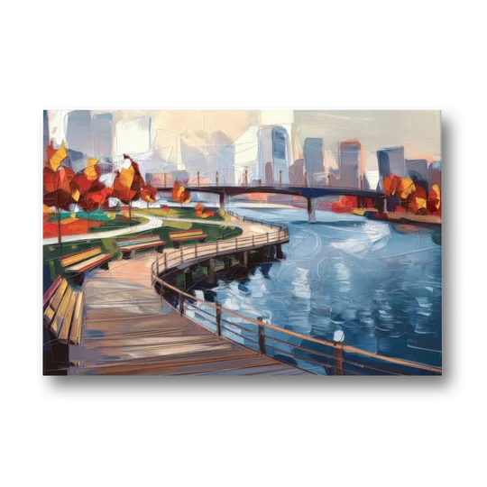 Buffalo Waterfront Boardwalk - Canvas Wall Art - Front