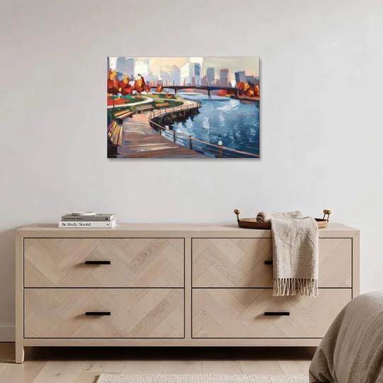 Buffalo Waterfront Boardwalk - Canvas Wall Art - Coffee Table - 36x24
