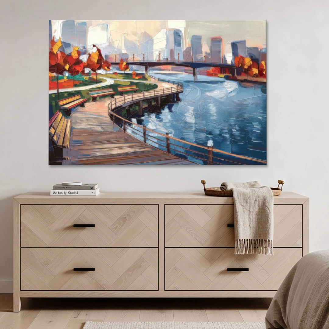 Buffalo Waterfront Boardwalk - Canvas Wall Art - Coffee Table - 60x40