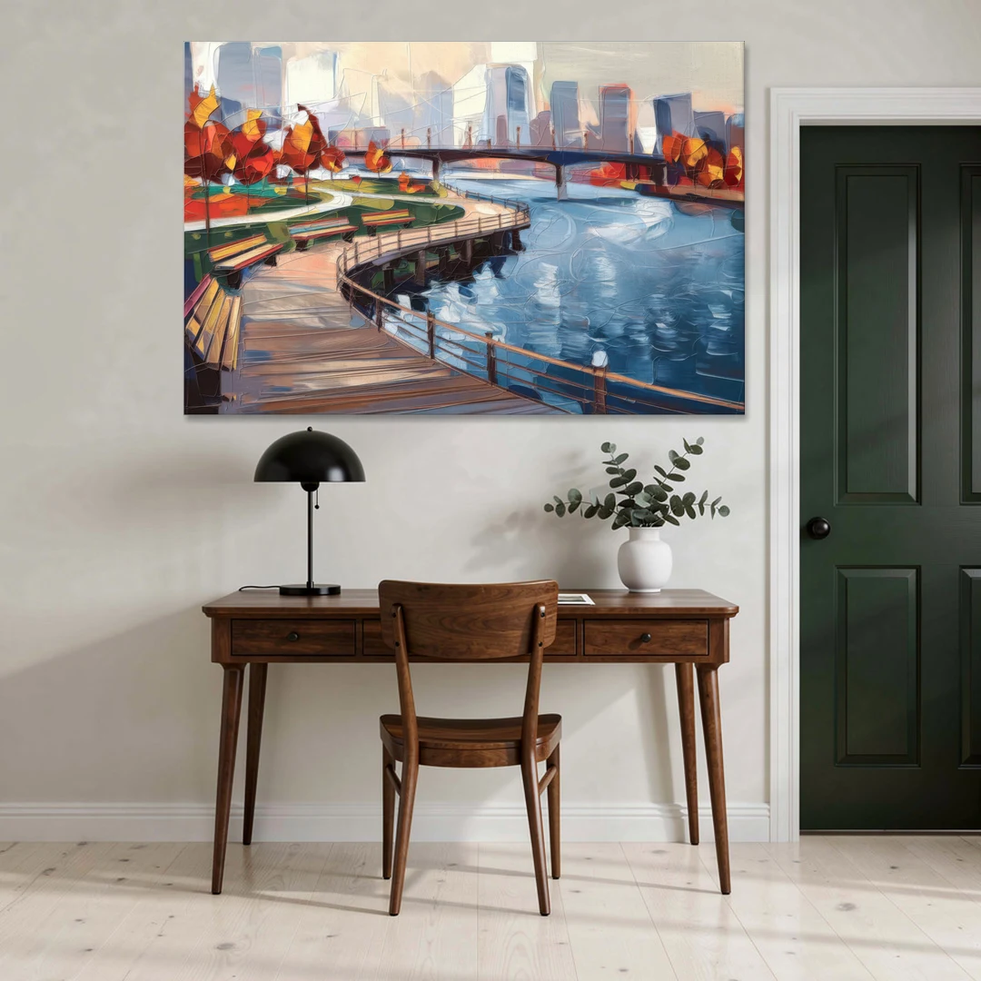Buffalo Waterfront Boardwalk - Canvas Wall Art - Office - 60x40