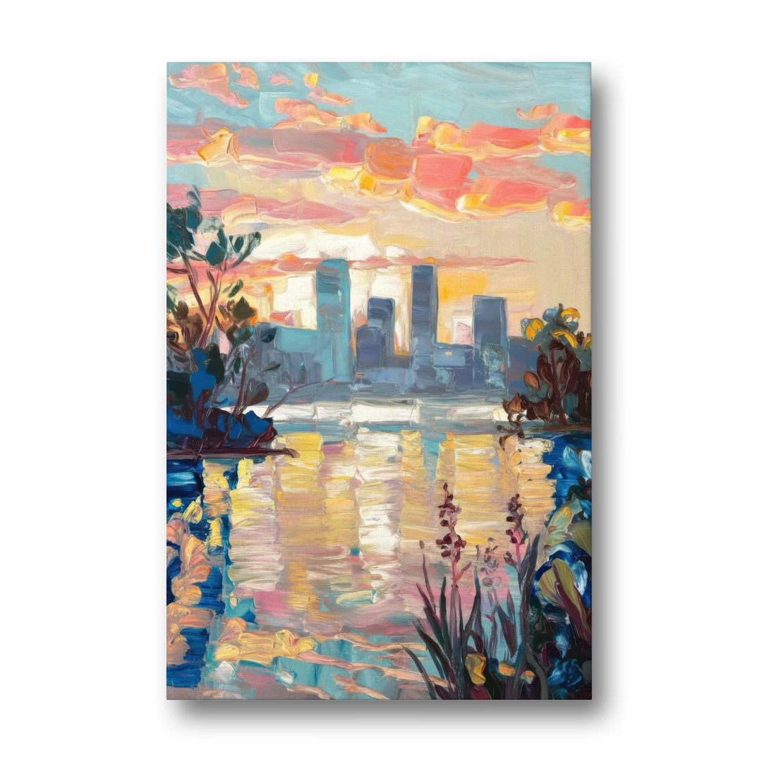 Buffalo Waterfront Sunrise - Canvas Wall Art - Front