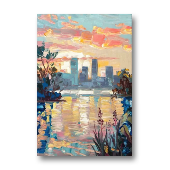 Buffalo Waterfront Sunrise - Canvas Wall Art - Front
