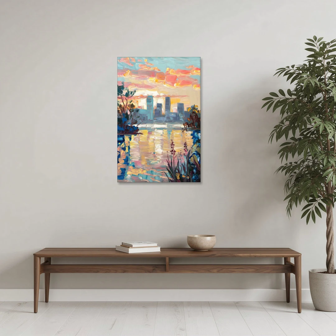 Buffalo Waterfront Sunrise - Canvas Wall Art - Coffee Table - 24x36