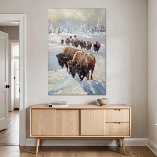 Buffalo Winter Wonderland - Canvas Wall Art - Coffee Table - 40x60