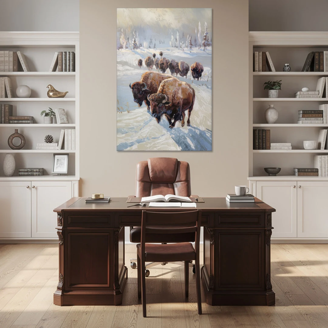 Buffalo Winter Wonderland - Canvas Wall Art - Office - 40x60