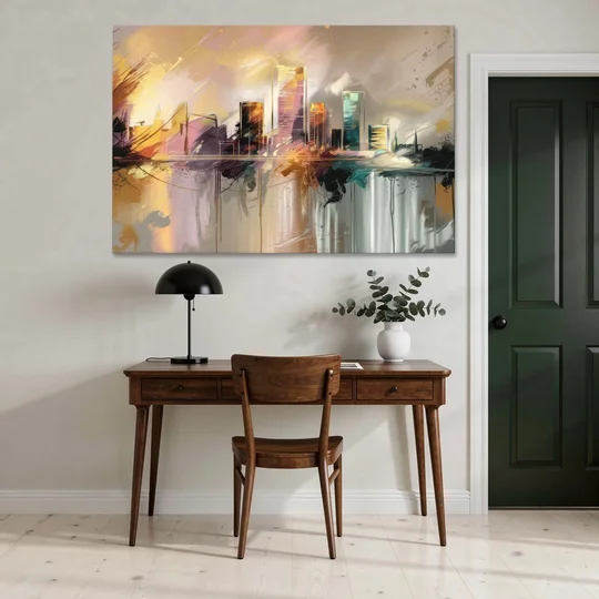 Burlington Artistic Cityscape - Canvas Wall Art - Office - 60x40