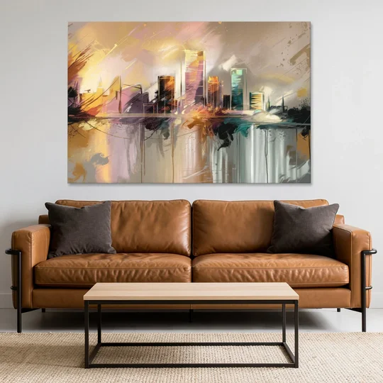 Burlington Artistic Cityscape - Canvas Wall Art - Sofa - 60x40