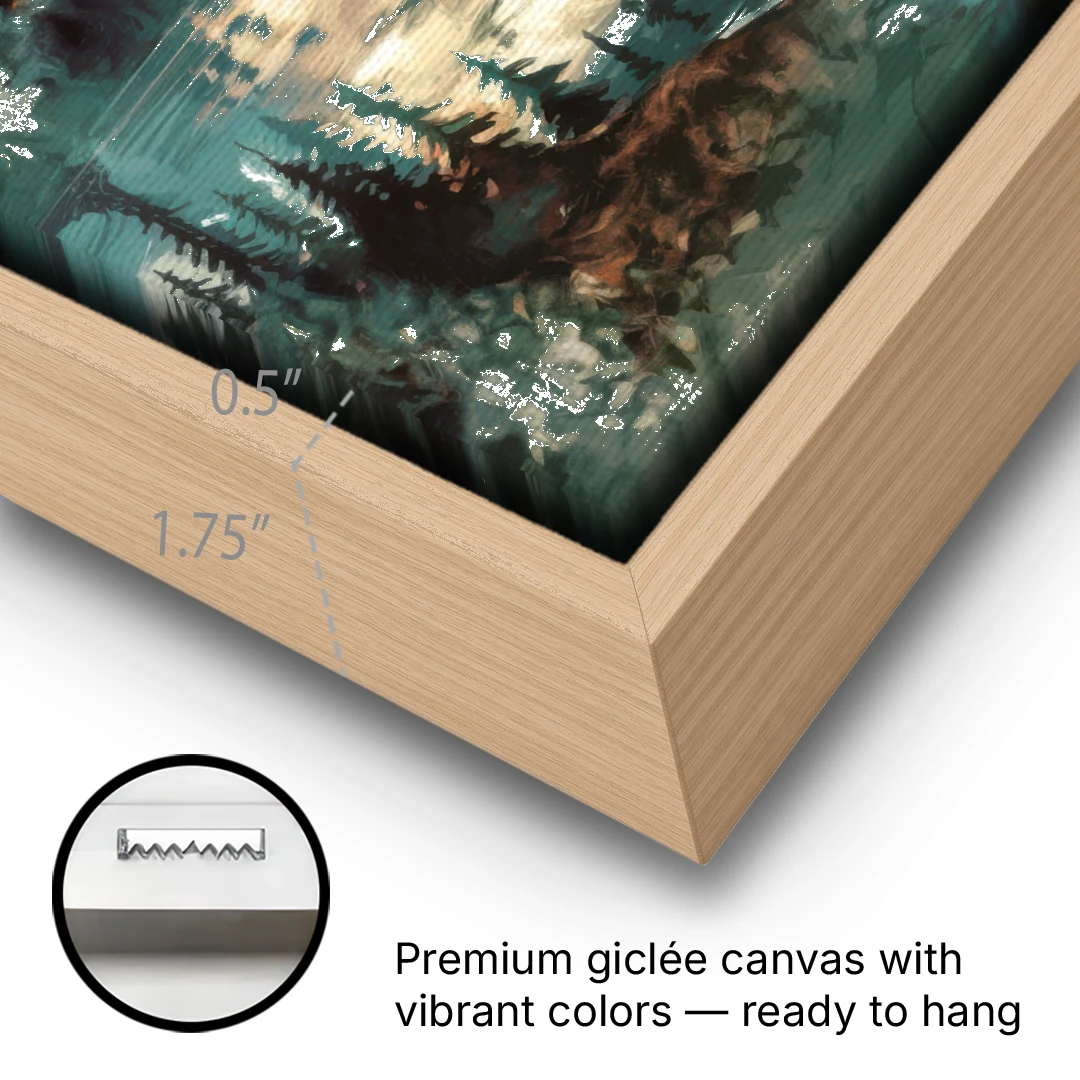 Burlington Captivating Landscapes - Oak Framed Canvas Wall Art - Gallery Wrap Corner