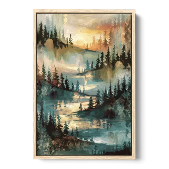 Burlington Captivating Landscapes - Oak Framed Canvas Wall Art - Front