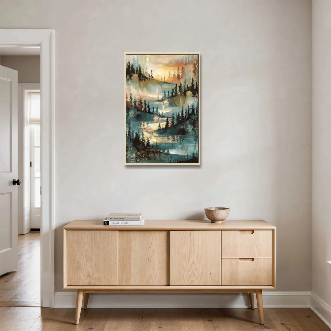 Burlington Captivating Landscapes - Oak Framed Canvas Wall Art - Coffee Table - 24x36