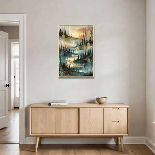Burlington Captivating Landscapes - Oak Framed Canvas Wall Art - Coffee Table - 24x36