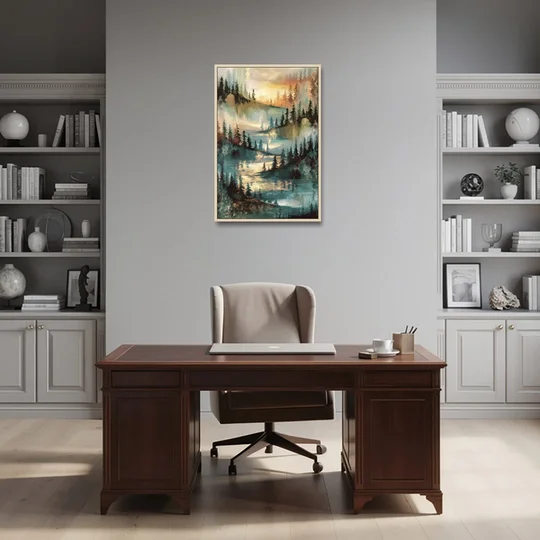 Burlington Captivating Landscapes - Oak Framed Canvas Wall Art - Office - 24x36