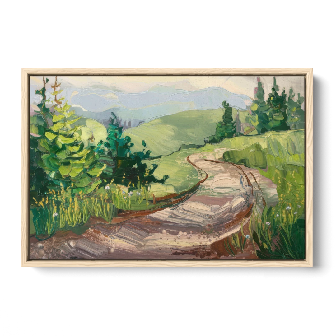 Burlington Green Mountain Trails - Oak Framed Canvas Wall Art - Front