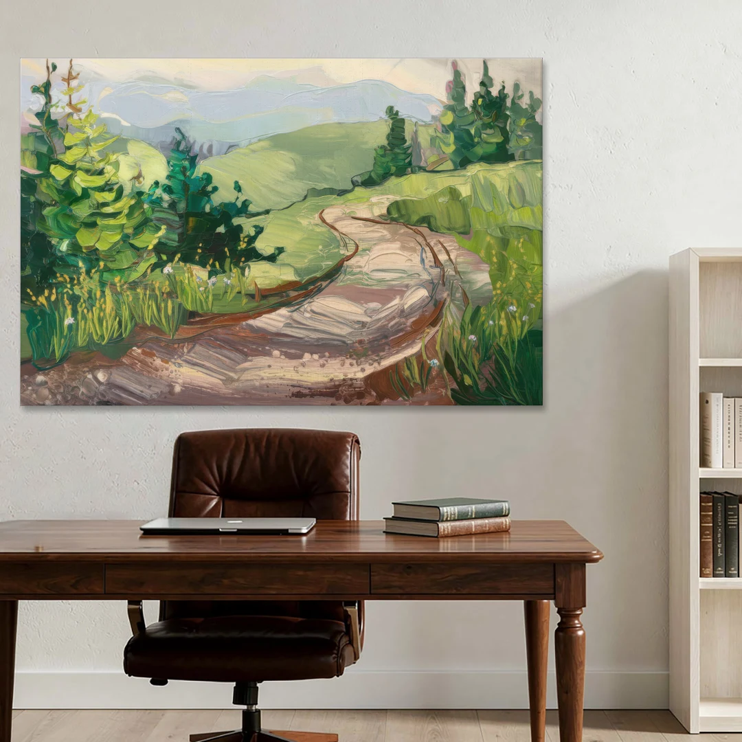 Burlington Green Mountain Trails - Canvas Wall Art - Office - 60x40
