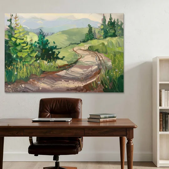 Burlington Green Mountain Trails - Canvas Wall Art - Office - 60x40