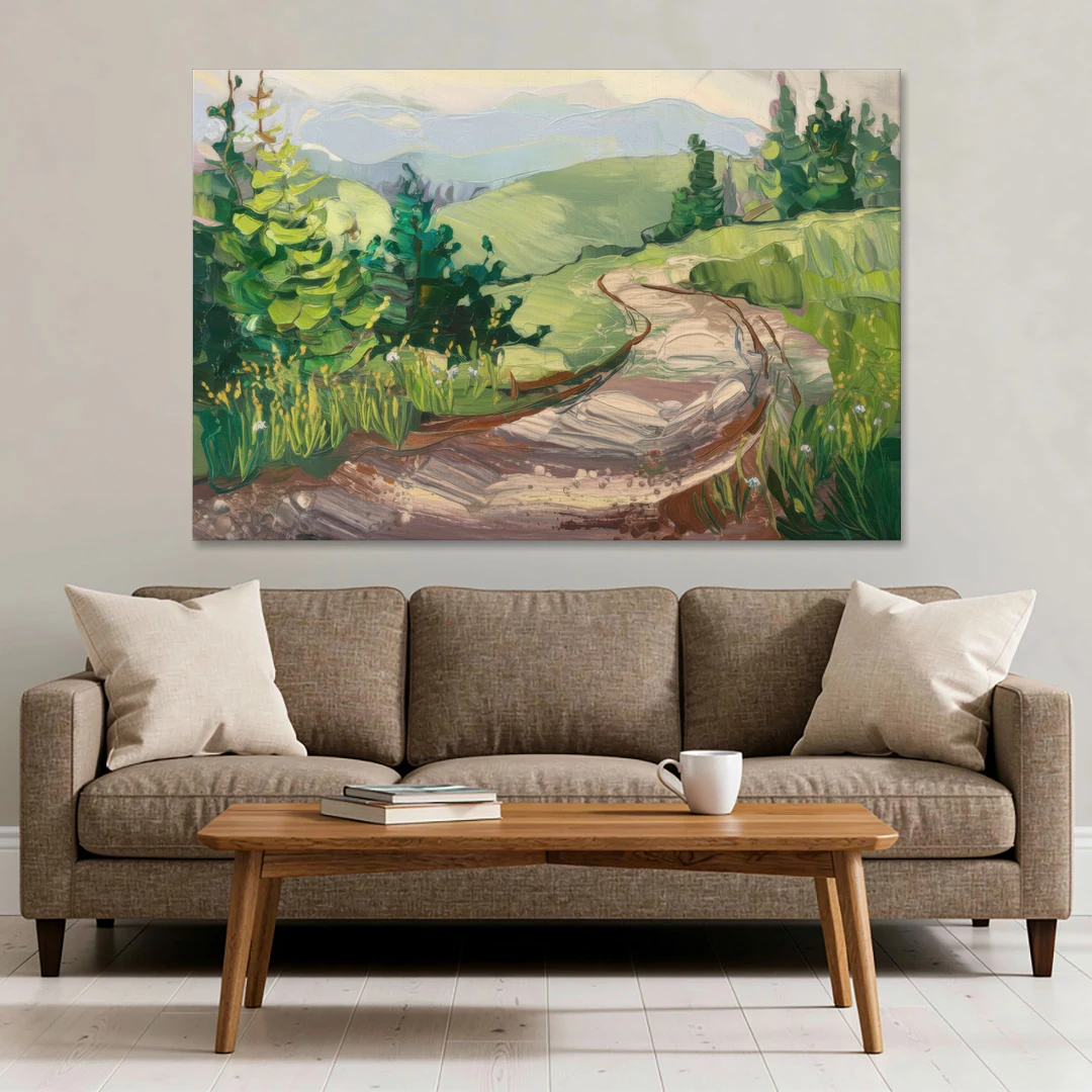 Burlington Green Mountain Trails - Canvas Wall Art - Sofa - 60x40