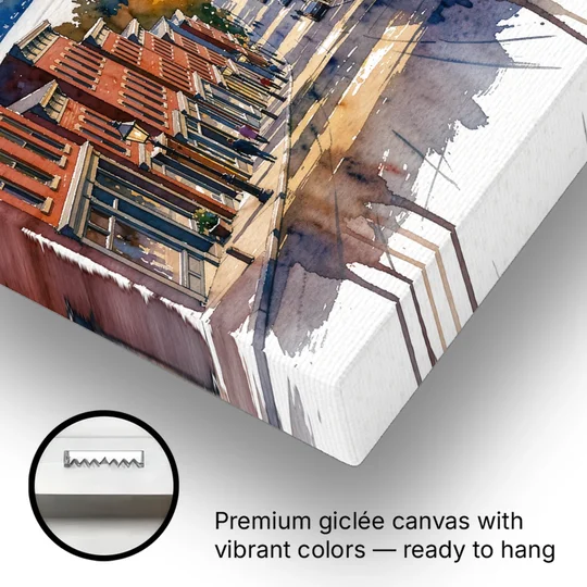 Burlington Historic Downtown - Canvas Wall Art - Gallery Wrap Corner