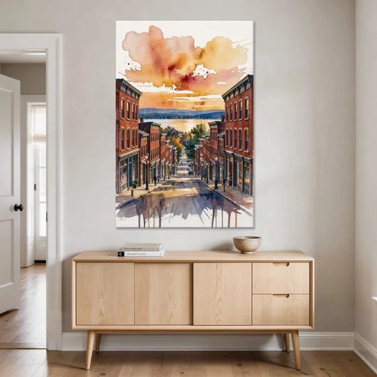 Burlington Historic Downtown - Canvas Wall Art - Coffee Table - 40x60