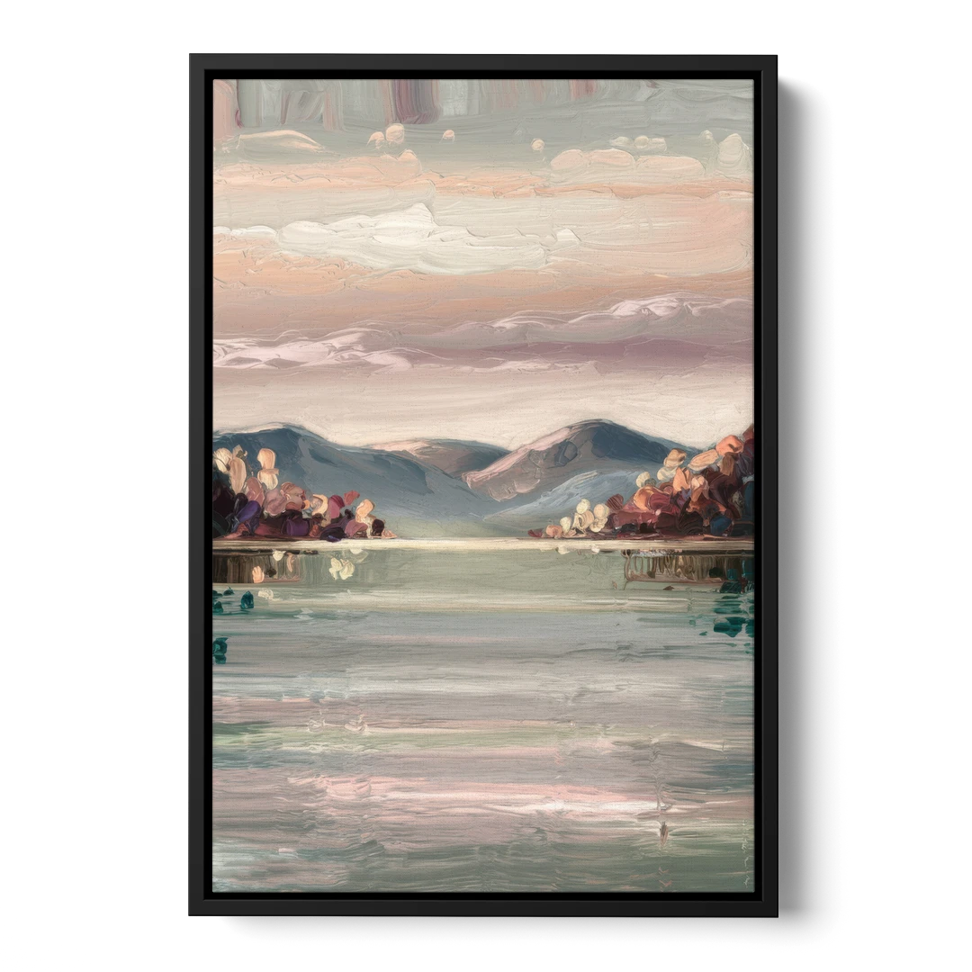 Burlington Lake Champlain Serenity - Black Framed Canvas Wall Art - Front