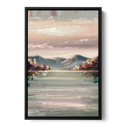 Burlington Lake Champlain Serenity - Black Framed Canvas Wall Art - Front