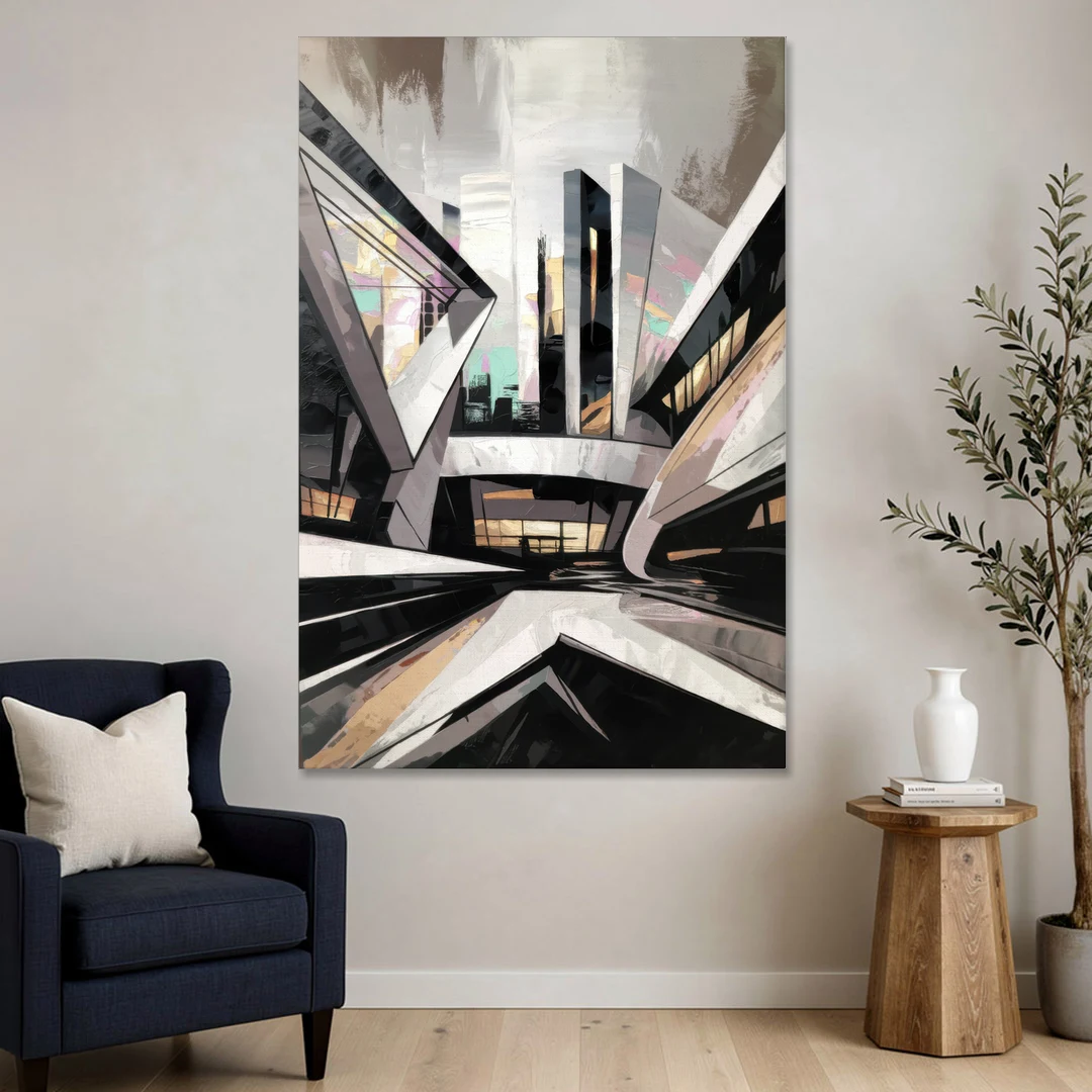 Burlington Modern Architecture - Canvas Wall Art - Sofa - 40x60