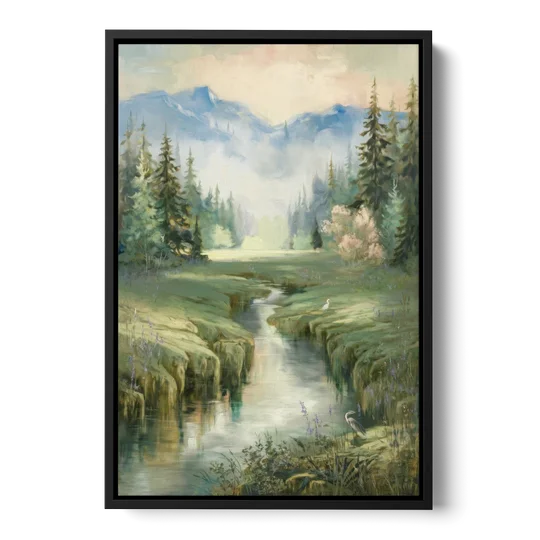 Burlington Nature Escapes - Black Framed Canvas Wall Art - Front