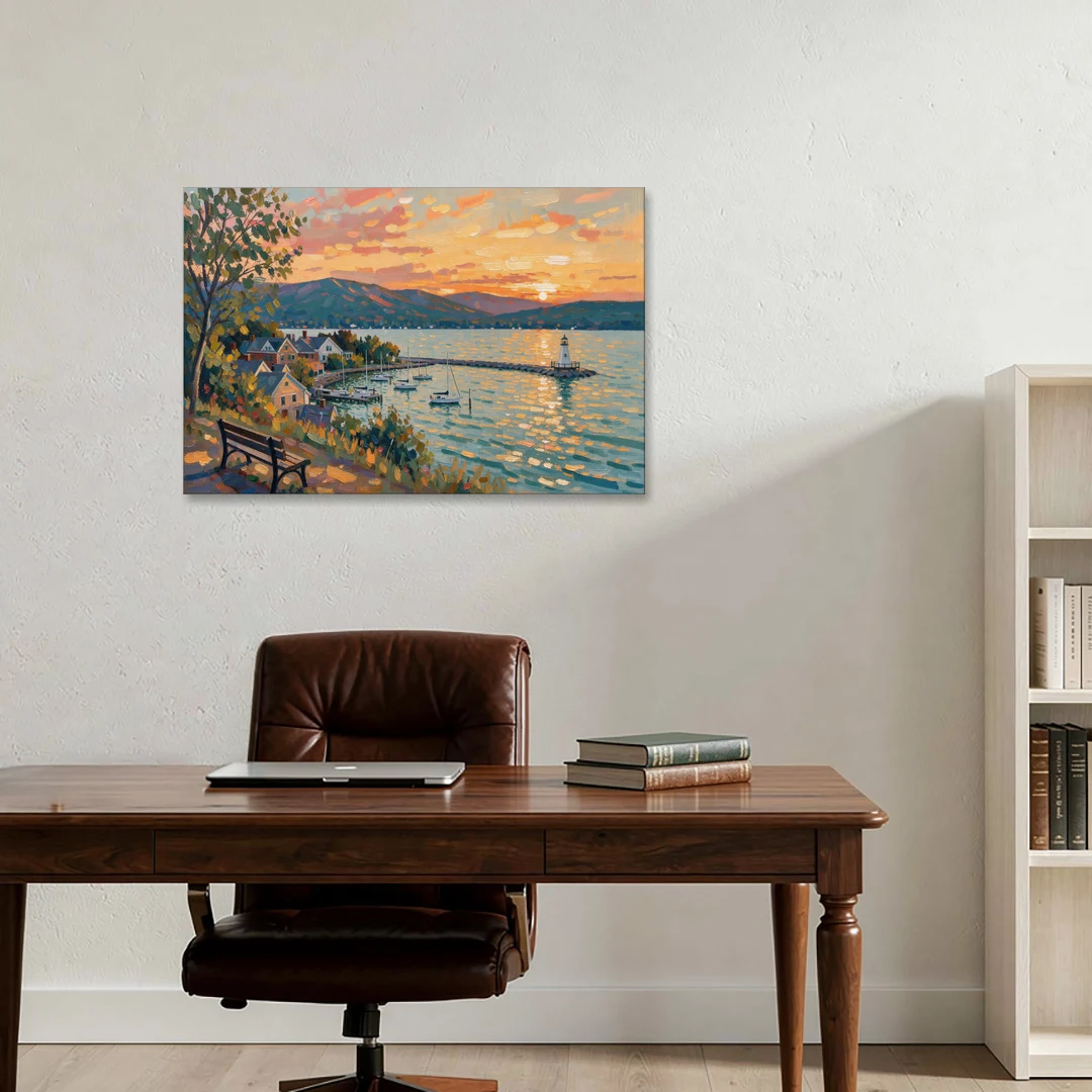 Burlington Waterfront Views - Canvas Wall Art - Office - 36x24